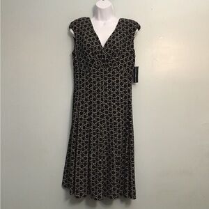 American Living Black and White Patterned Midi Dress